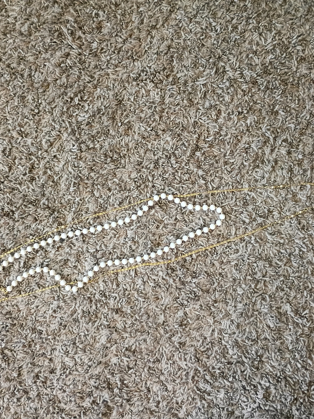 Delicate Gold and White Beaded Layered Necklace Monet Withe,